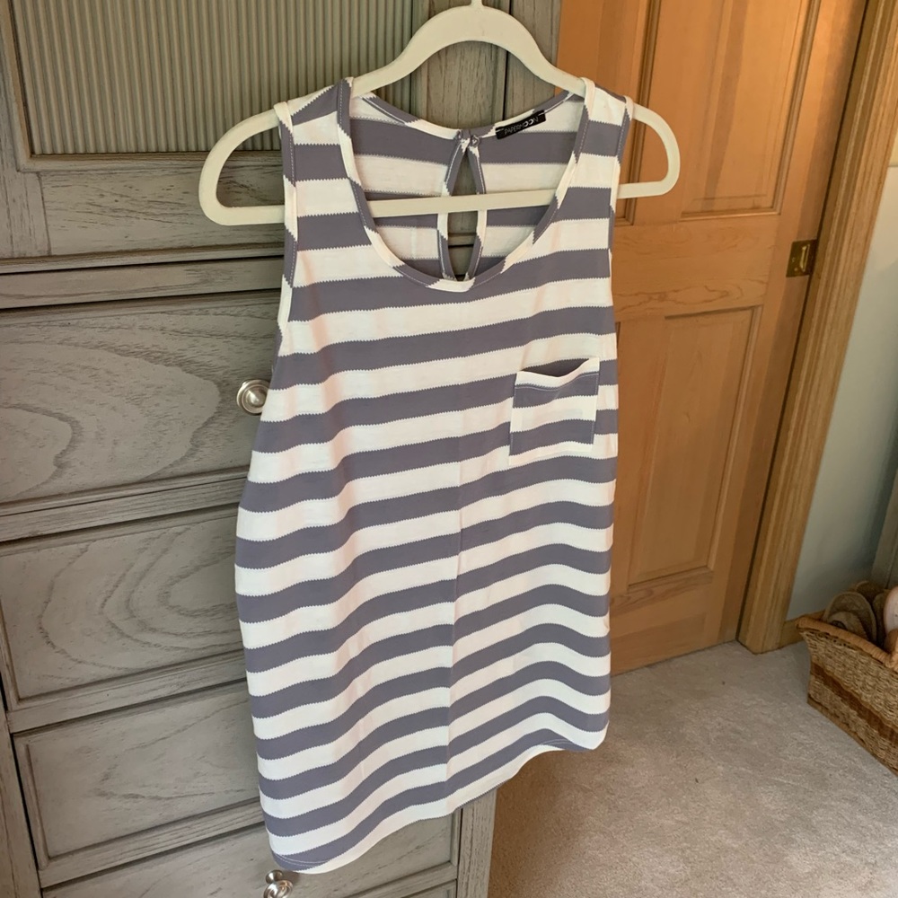 Blue and White Striped Tank Top